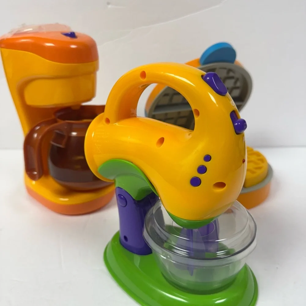 Colorful Breakfast Toy Set with Waffle Maker and Coffee Pot - Picture 2 of 11